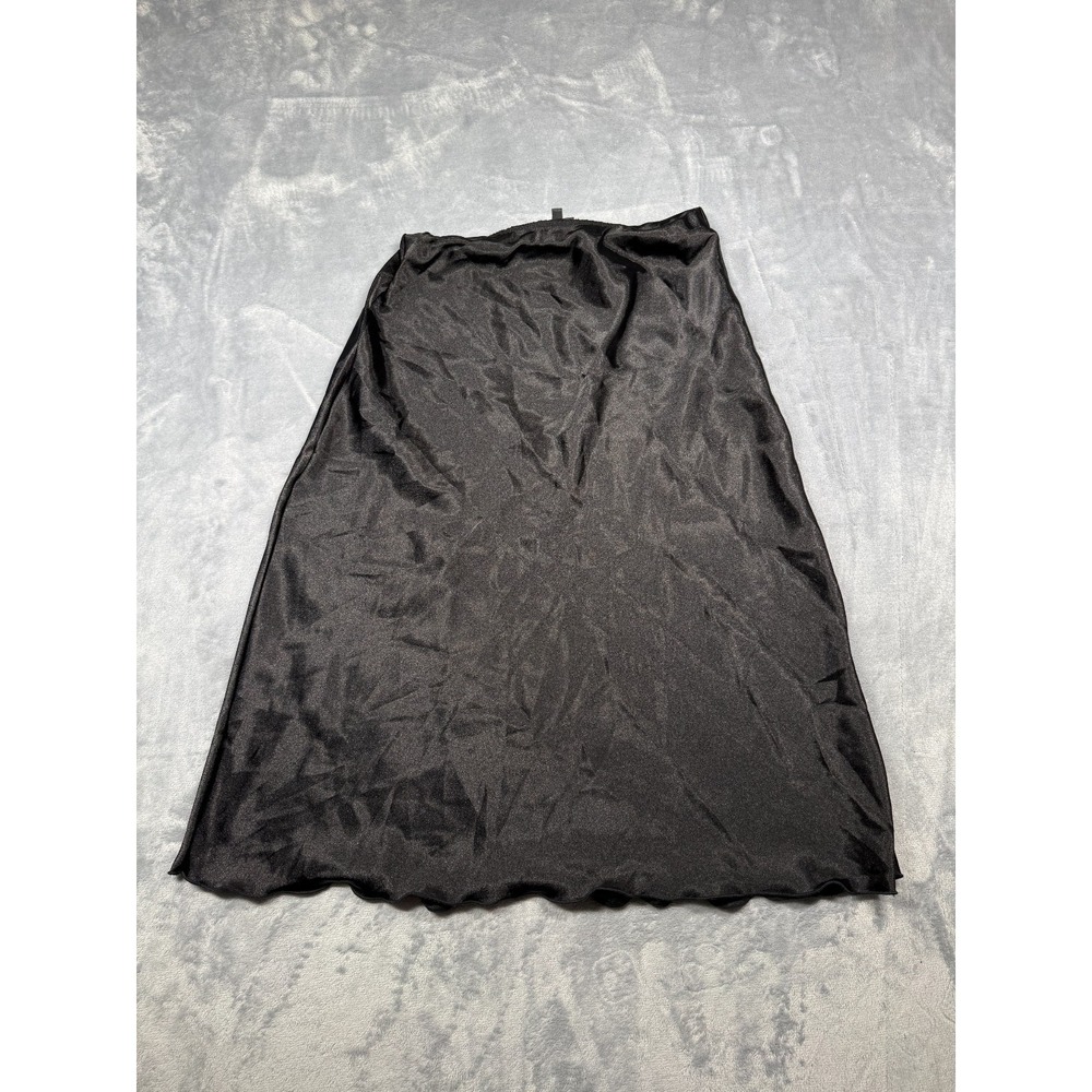 Nicole Miller A Line Skirt Womens S Black Elastic Waist Minimalist Made in USA